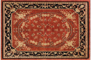 handmade Traditional Kafkaz Chobi Ziegler Rust Black Hand Knotted RECTANGLE 100% WOOL area rug 9 x 12